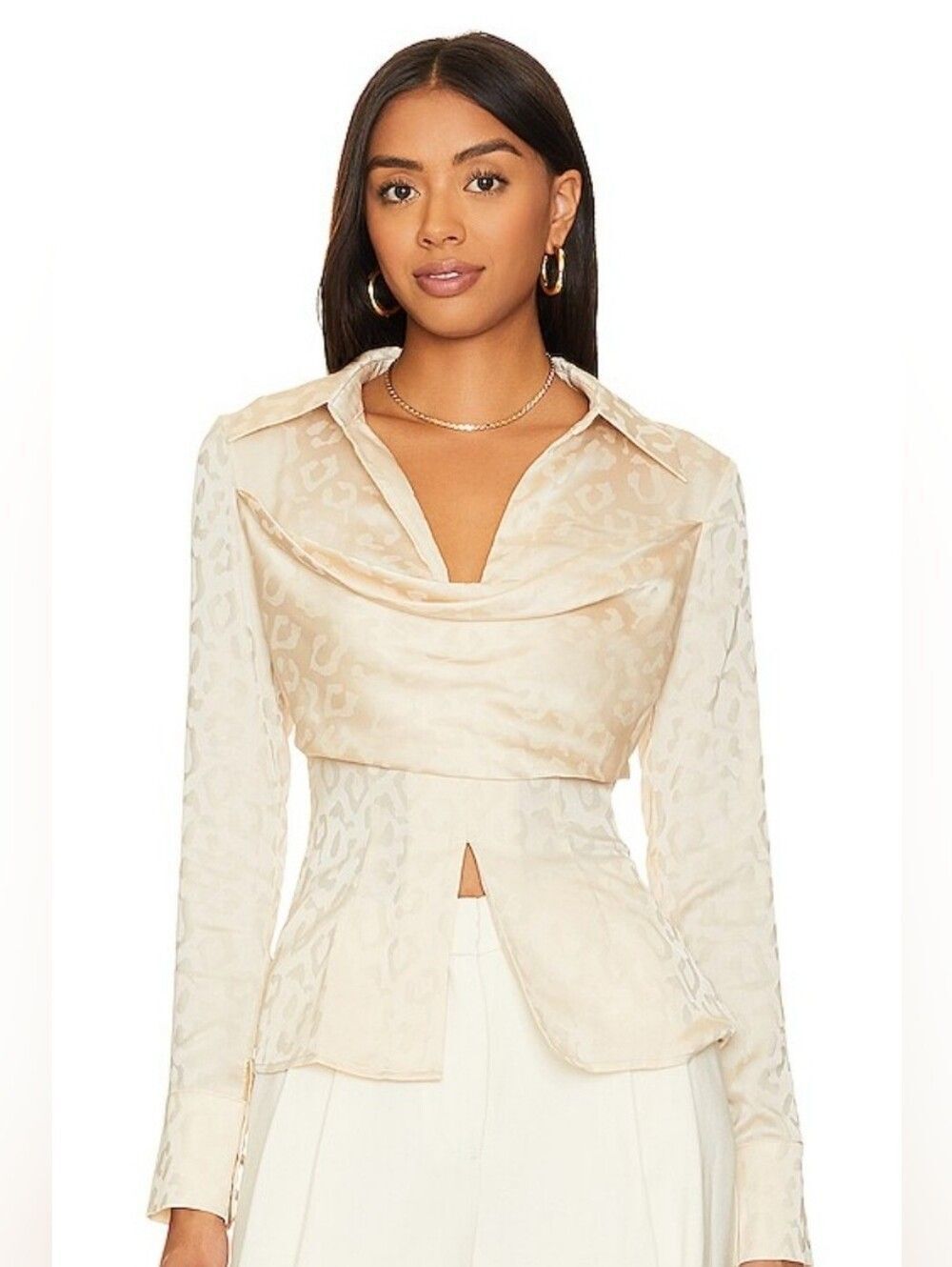 Haylo Top in Champagne NBD Revolve Blouse Xs